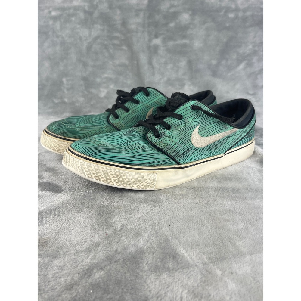 Nike SB Stefan Janoski Mens 10.5 Teal Good Woodgrain Skate Shoes 652975-301